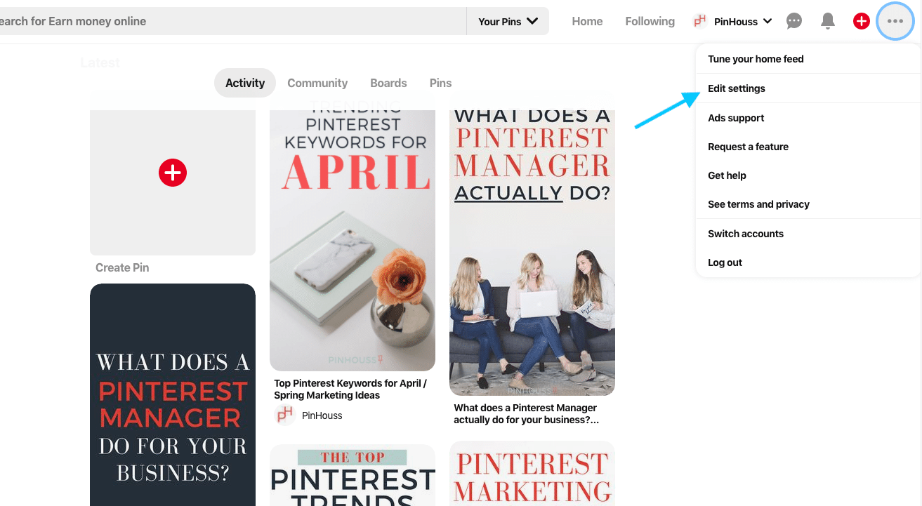 Claiming your Instagram account on Pinterest